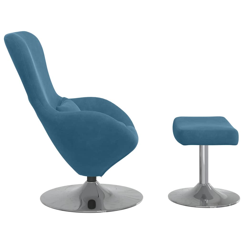 Fauteuil œuf 2 pcs Bleu 63 x 73 x 90 cm Velours