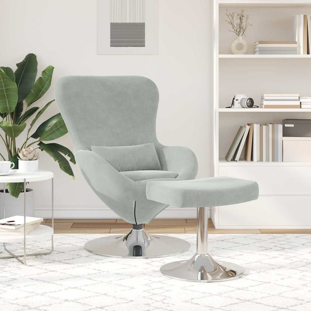 Fauteuil œuf 2 pcs Gris clair 63 x 73 x 90 cm Velours