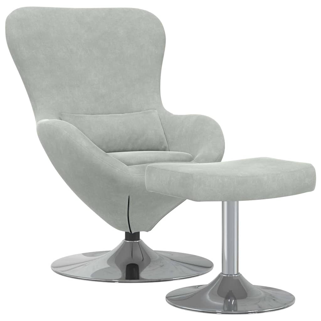 Fauteuil œuf 2 pcs Gris clair 63 x 73 x 90 cm Velours