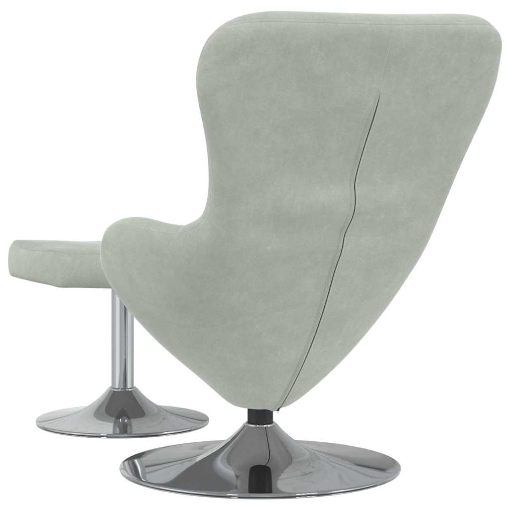 Fauteuil œuf 2 pcs Gris clair 63 x 73 x 90 cm Velours