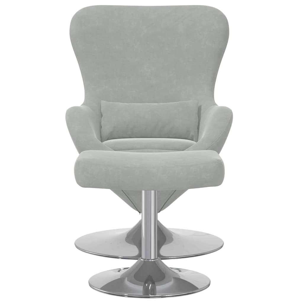 Fauteuil œuf 2 pcs Gris clair 63 x 73 x 90 cm Velours