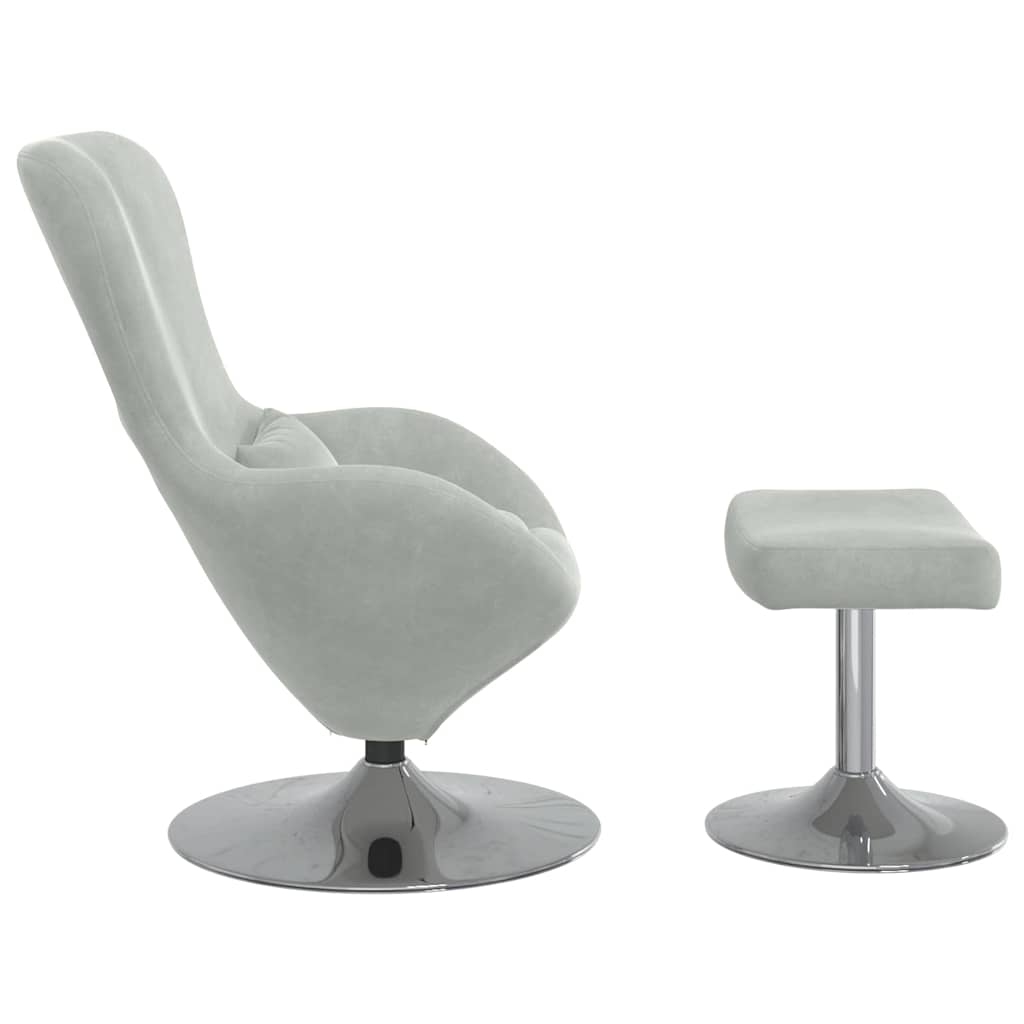 Fauteuil œuf 2 pcs Gris clair 63 x 73 x 90 cm Velours