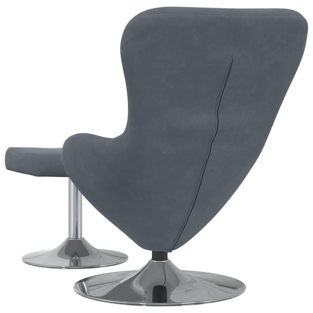 Fauteuil œuf 2 pcs Gris foncé 63 x 73 x 90 cm Velours
