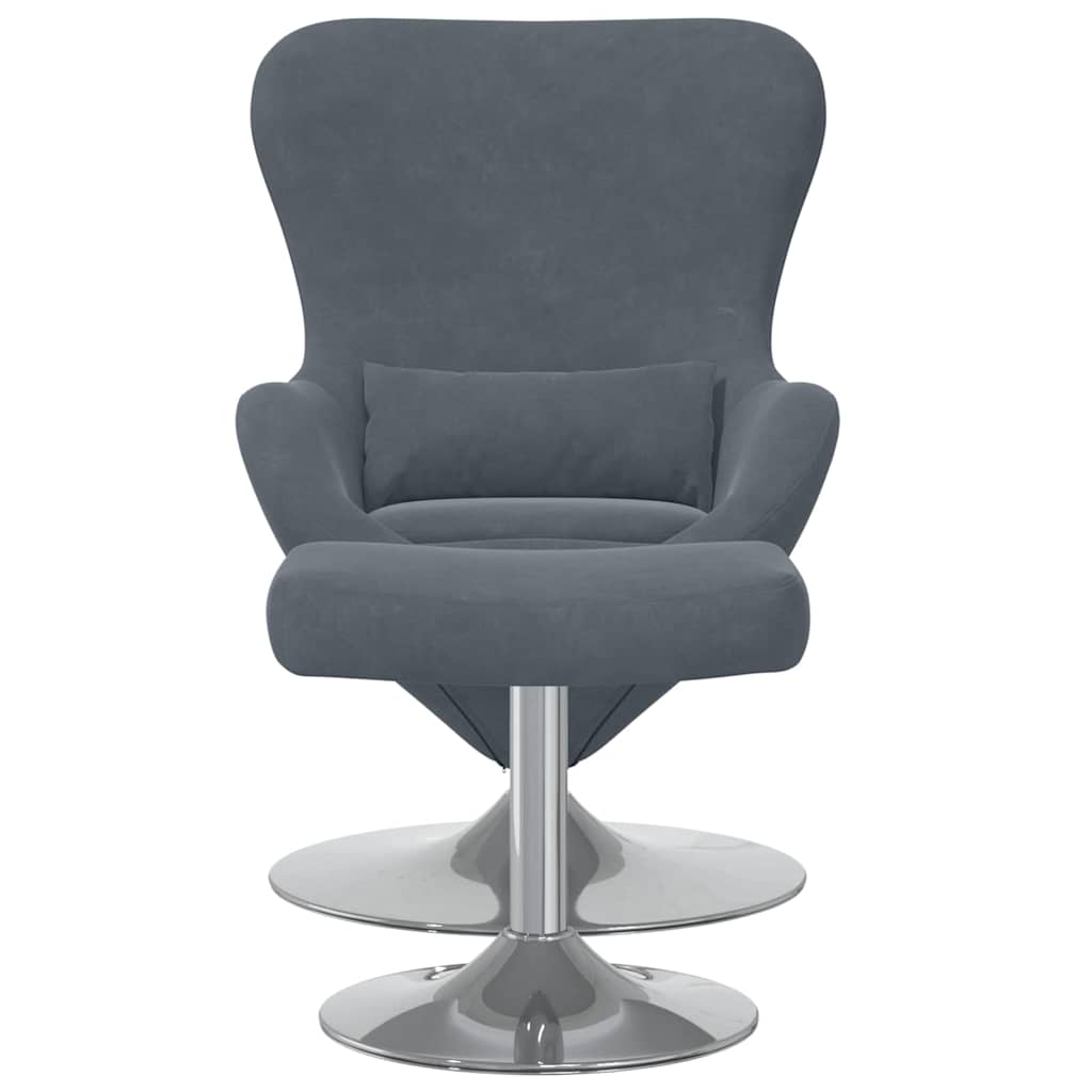 Fauteuil œuf 2 pcs Gris foncé 63 x 73 x 90 cm Velours