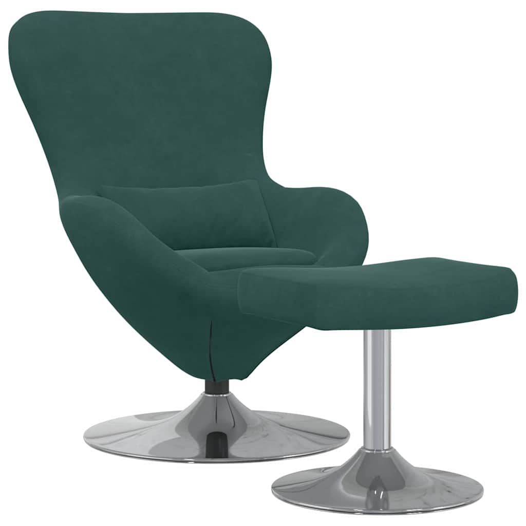 Fauteuil œuf 2 pcs Vert foncé 63 x 73 x 90 cm Velours