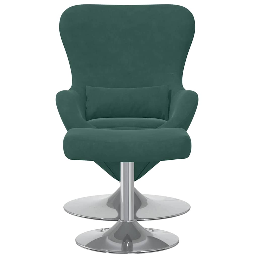 Fauteuil œuf 2 pcs Vert foncé 63 x 73 x 90 cm Velours