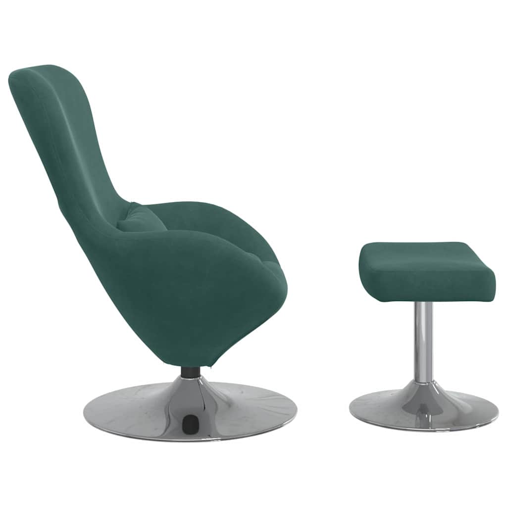 Fauteuil œuf 2 pcs Vert foncé 63 x 73 x 90 cm Velours