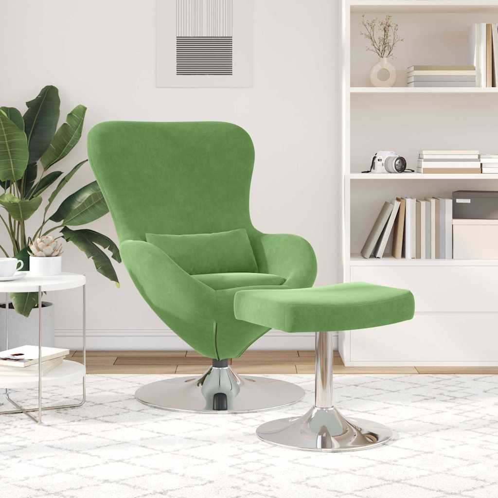 Fauteuil œuf 2 pcs Vert clair 63 x 73 x 90 cm Velours