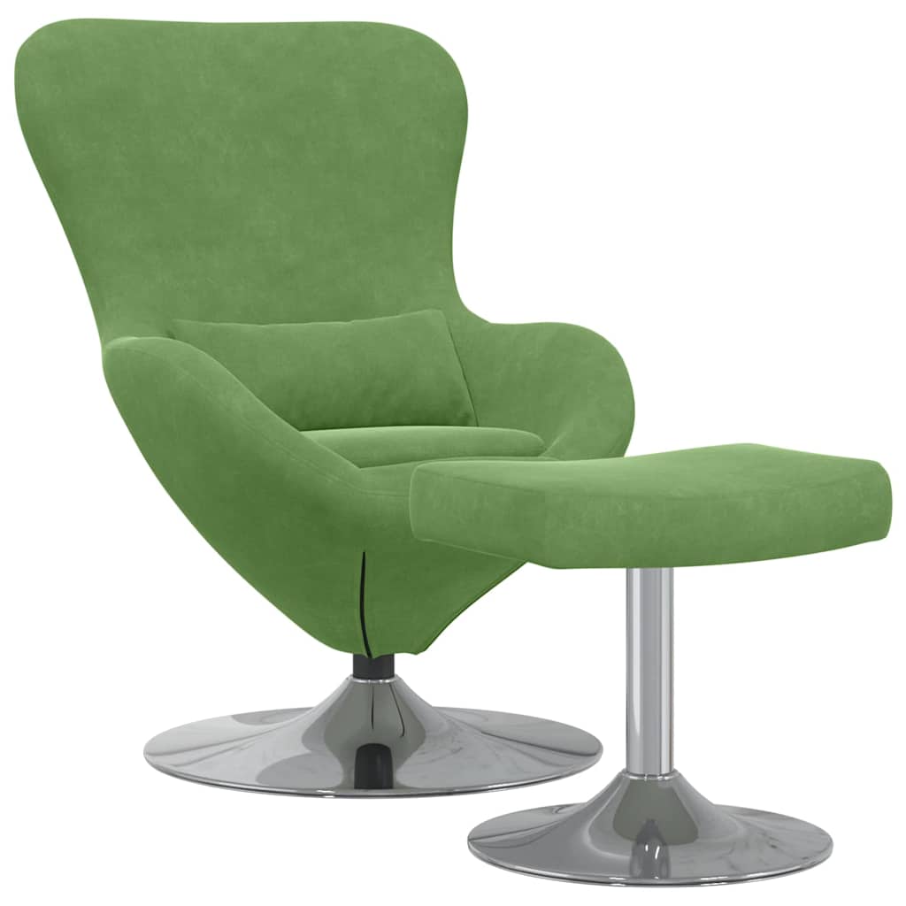Fauteuil œuf 2 pcs Vert clair 63 x 73 x 90 cm Velours