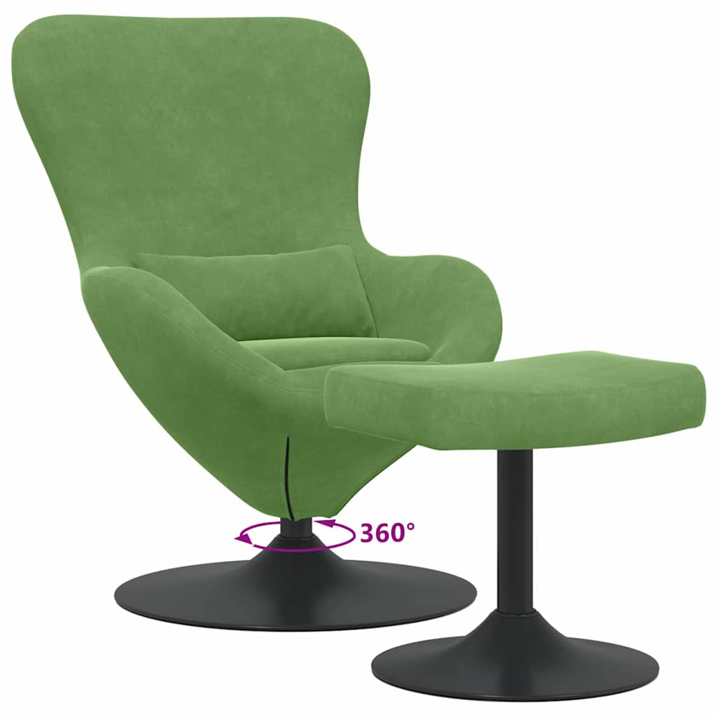 Fauteuil œuf 2 pcs Vert clair 63 x 73 x 90 cm Velours
