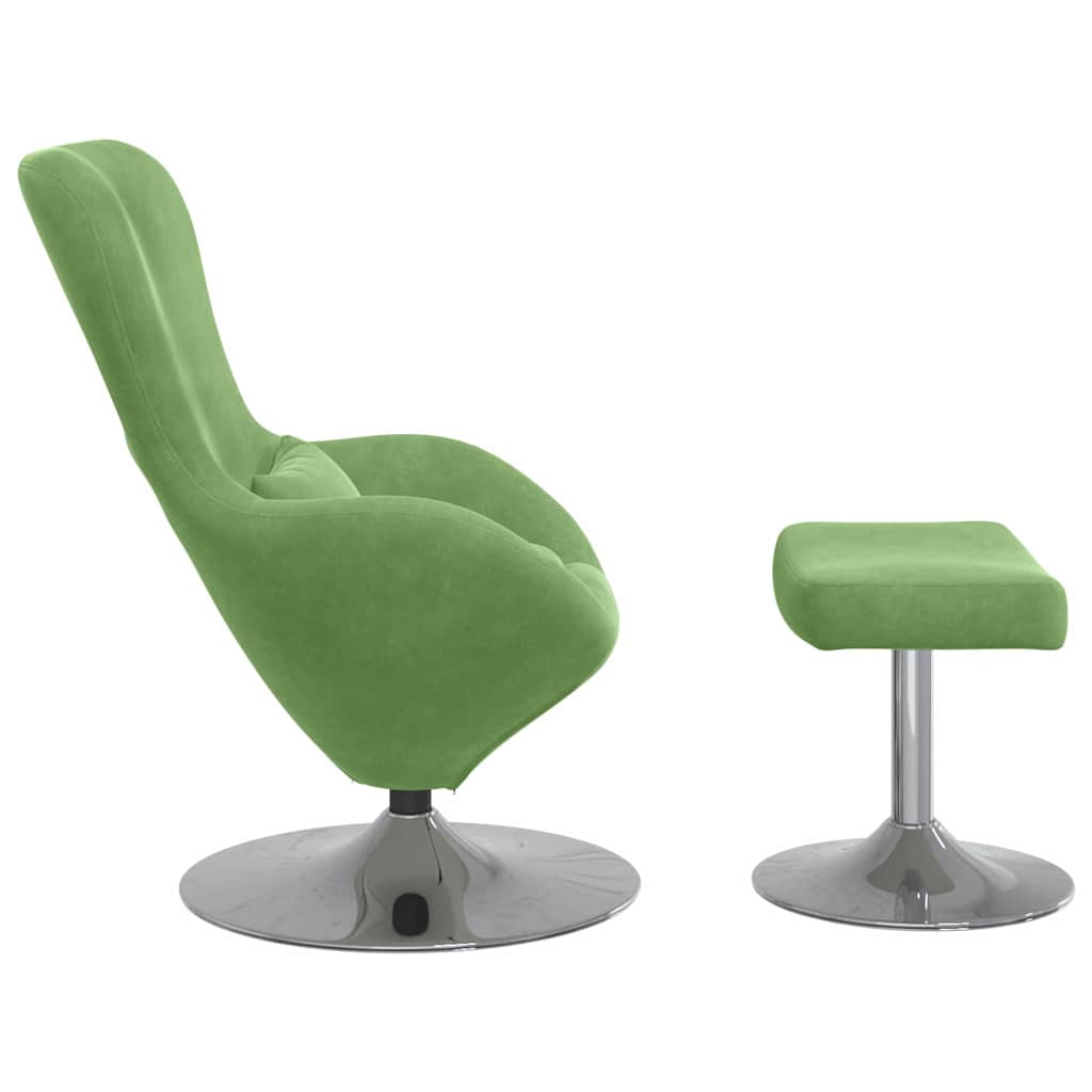 Fauteuil œuf 2 pcs Vert clair 63 x 73 x 90 cm Velours