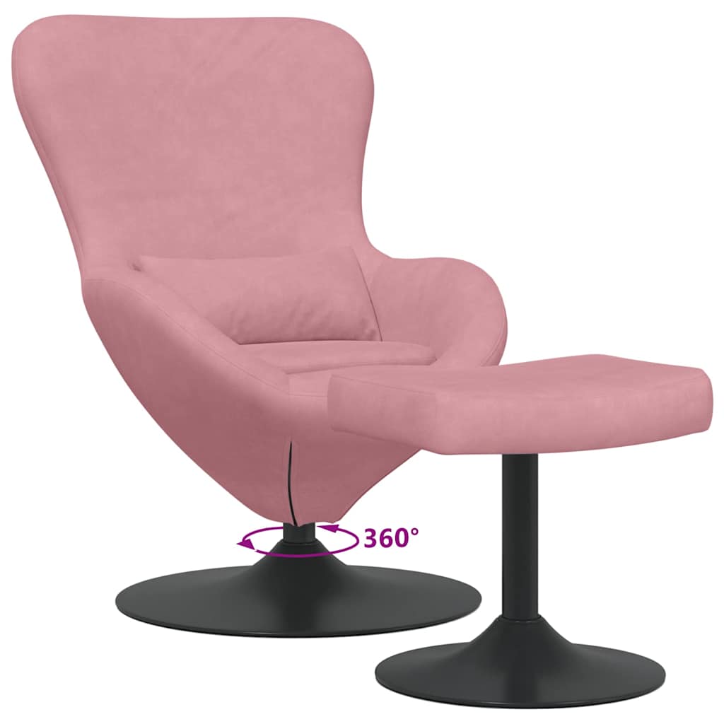 Fauteuil œuf 2 pcs Rose 63 x 73 x 90 cm Velours