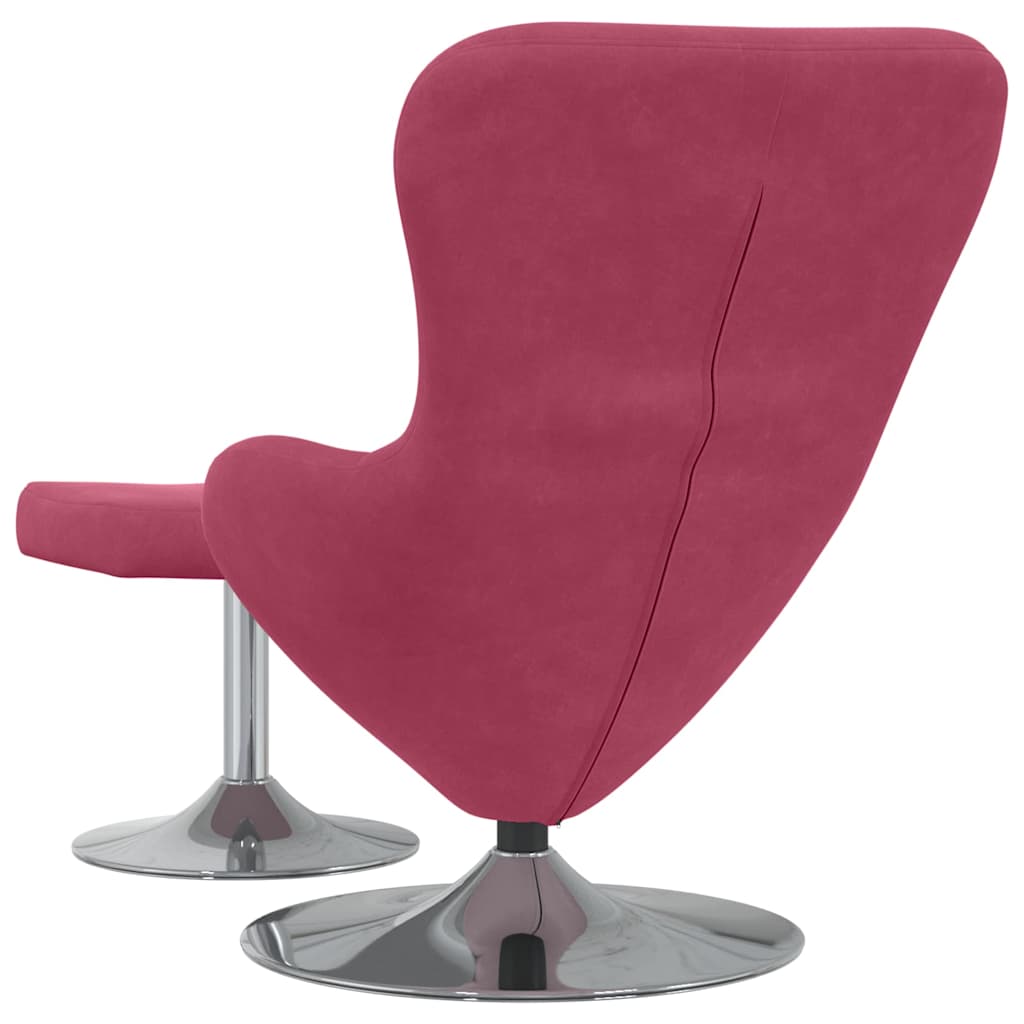 Fauteuil œuf 2 pcs Rouge bordeaux 63 x 73 x 90 cm Velours