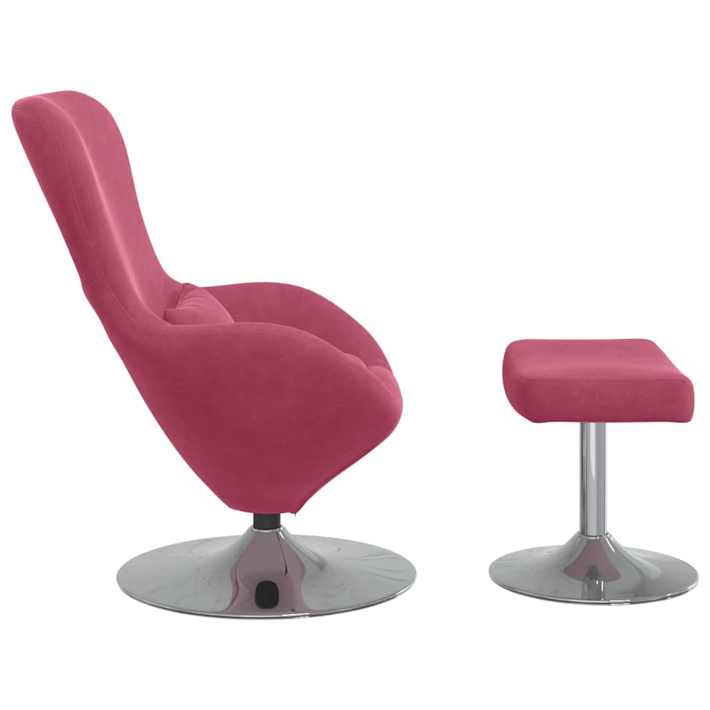 Fauteuil œuf 2 pcs Rouge bordeaux 63 x 73 x 90 cm Velours