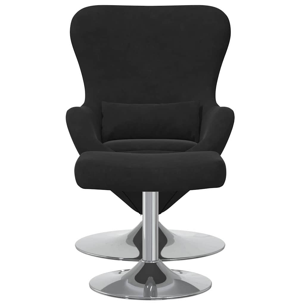 Fauteuil œuf 2 pcs Noir 63 x 73 x 90 cm Velours