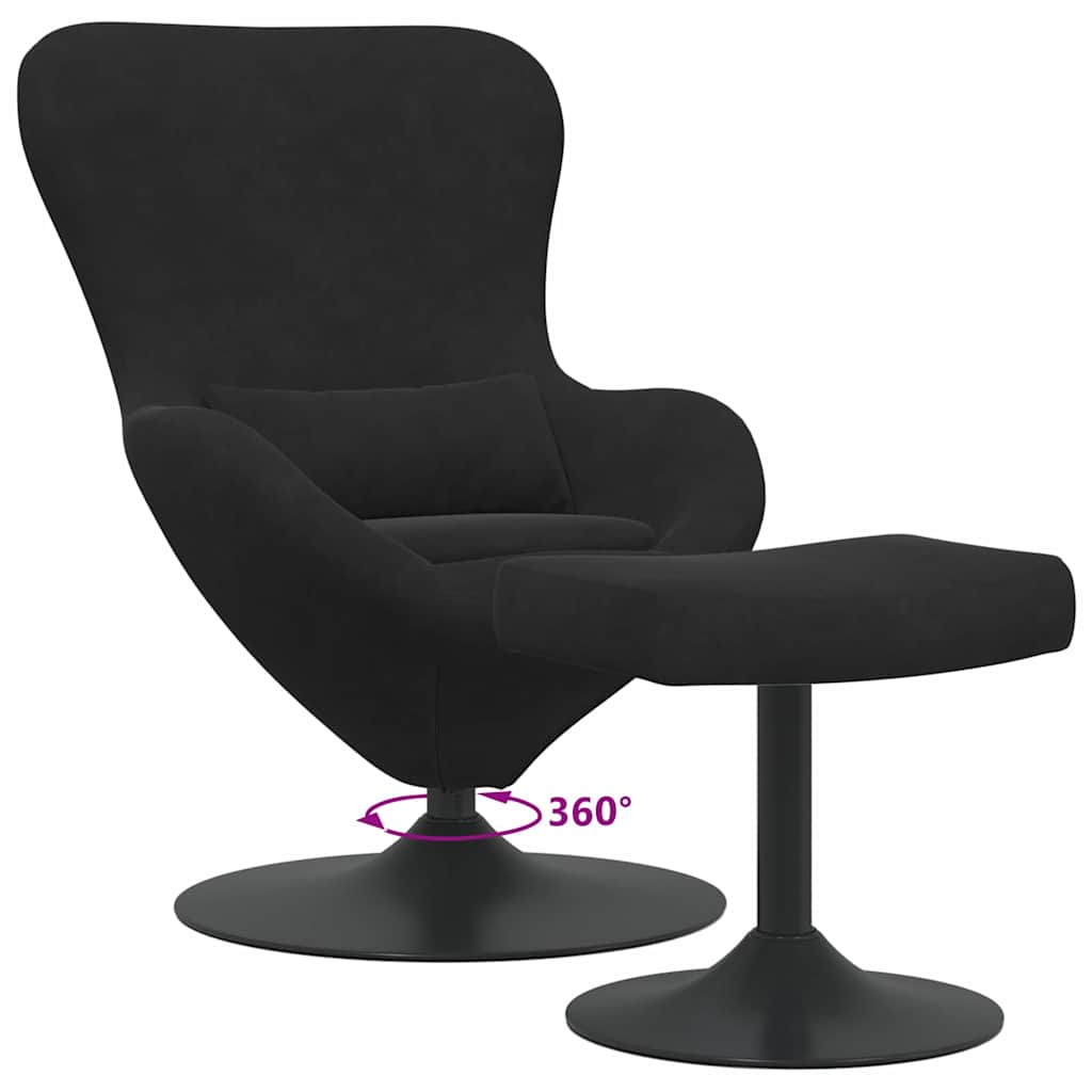 Fauteuil œuf 2 pcs Noir 63 x 73 x 90 cm Velours