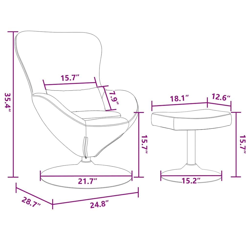 Fauteuil œuf 2 pcs Noir 63 x 73 x 90 cm Velours