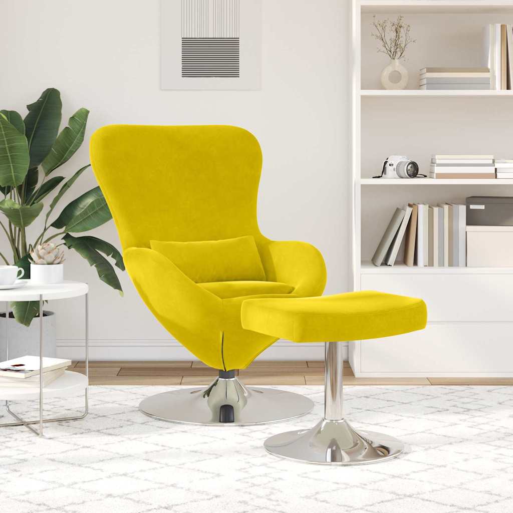 Fauteuil œuf 2 pcs Jaune 63 x 73 x 90 cm Velours
