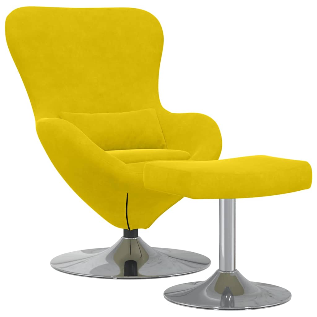 Fauteuil œuf 2 pcs Jaune 63 x 73 x 90 cm Velours
