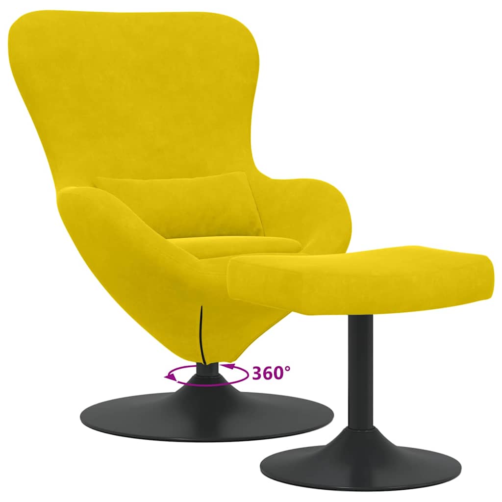 Fauteuil œuf 2 pcs Jaune 63 x 73 x 90 cm Velours