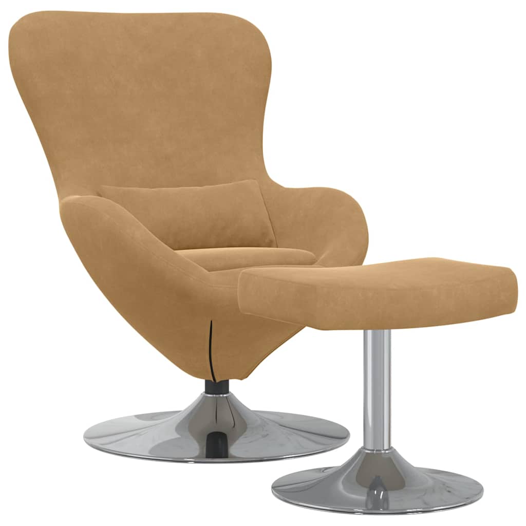 Fauteuil œuf 2 pcs Marron 63 x 73 x 90 cm Velours