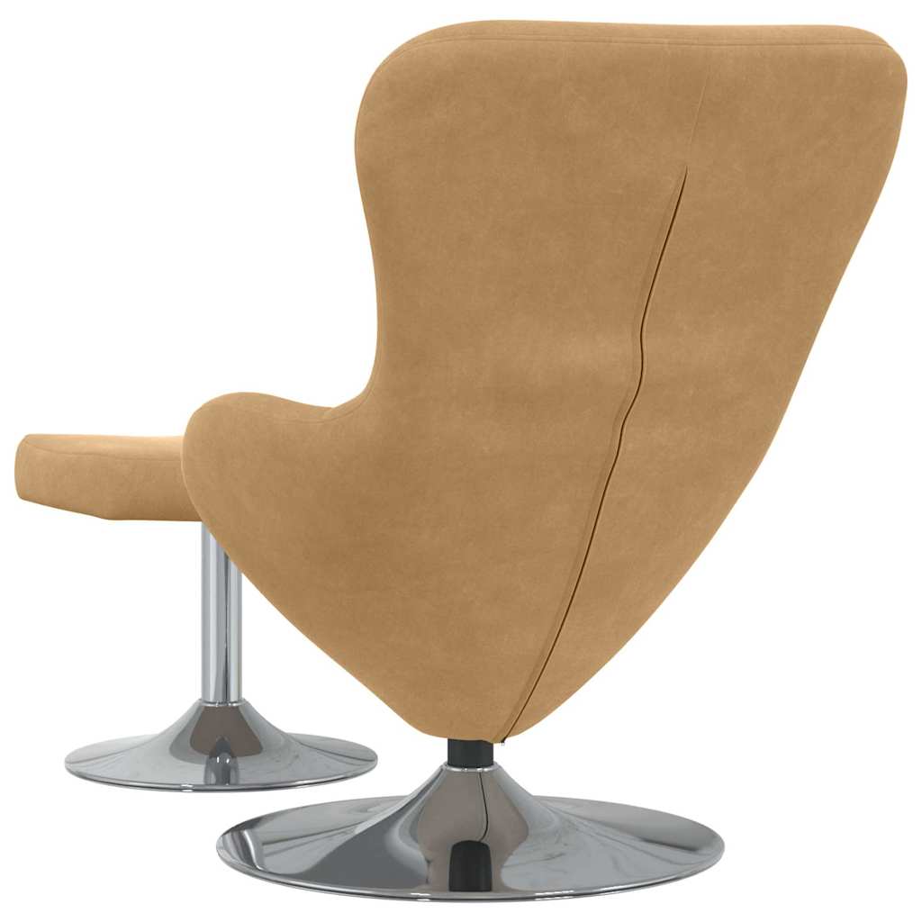 Fauteuil œuf 2 pcs Marron 63 x 73 x 90 cm Velours