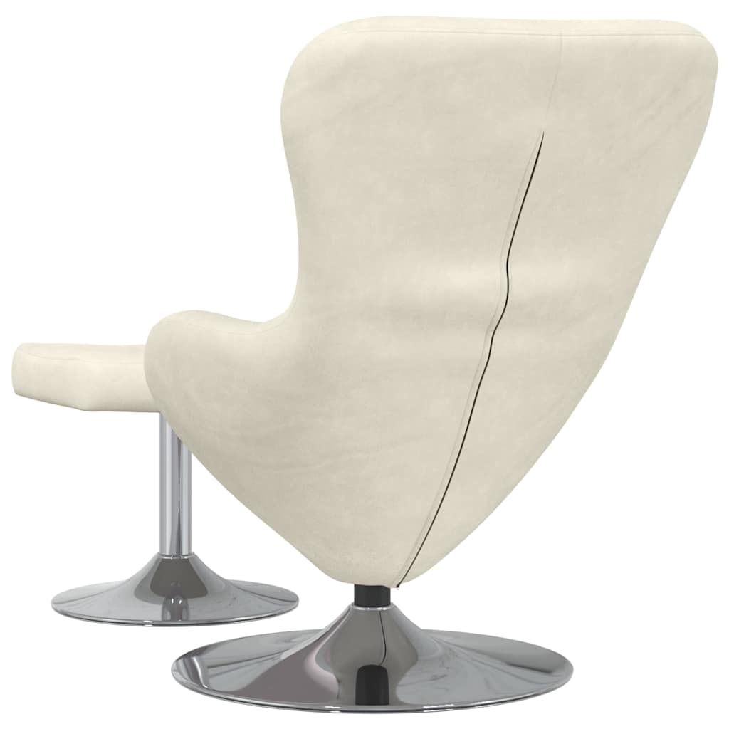 Fauteuil œuf 2 pcs Crème 63 x 73 x 90 cm Velours