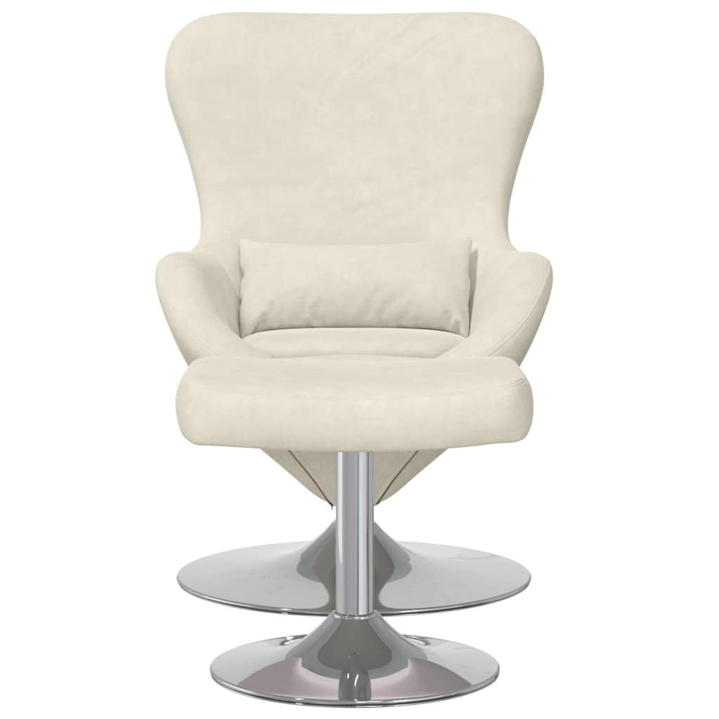 Fauteuil œuf 2 pcs Crème 63 x 73 x 90 cm Velours