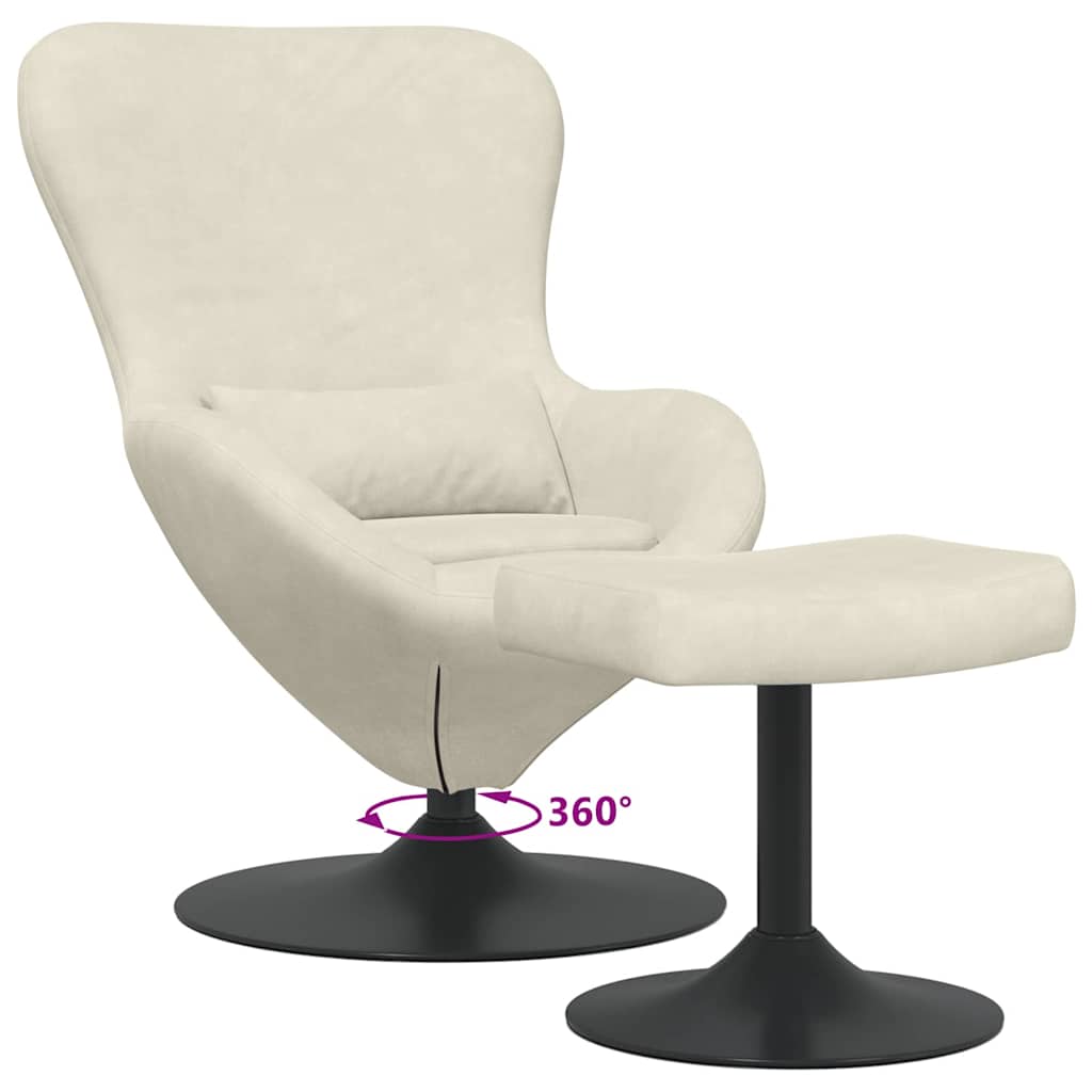 Fauteuil œuf 2 pcs Crème 63 x 73 x 90 cm Velours