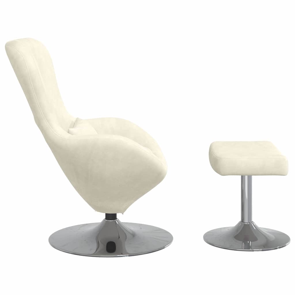 Fauteuil œuf 2 pcs Crème 63 x 73 x 90 cm Velours