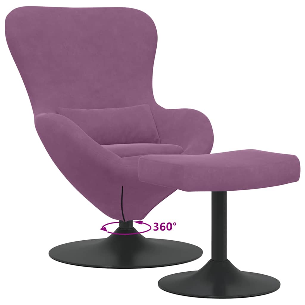 Fauteuil œuf 2 pcs Violet 63 x 73 x 90 cm Velours