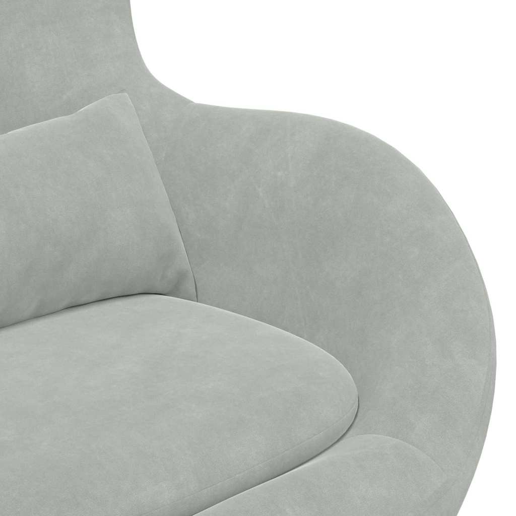 Fauteuil œuf Gris clair Velours