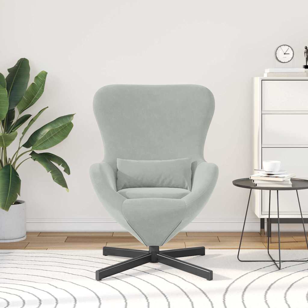 Fauteuil œuf Gris clair Velours