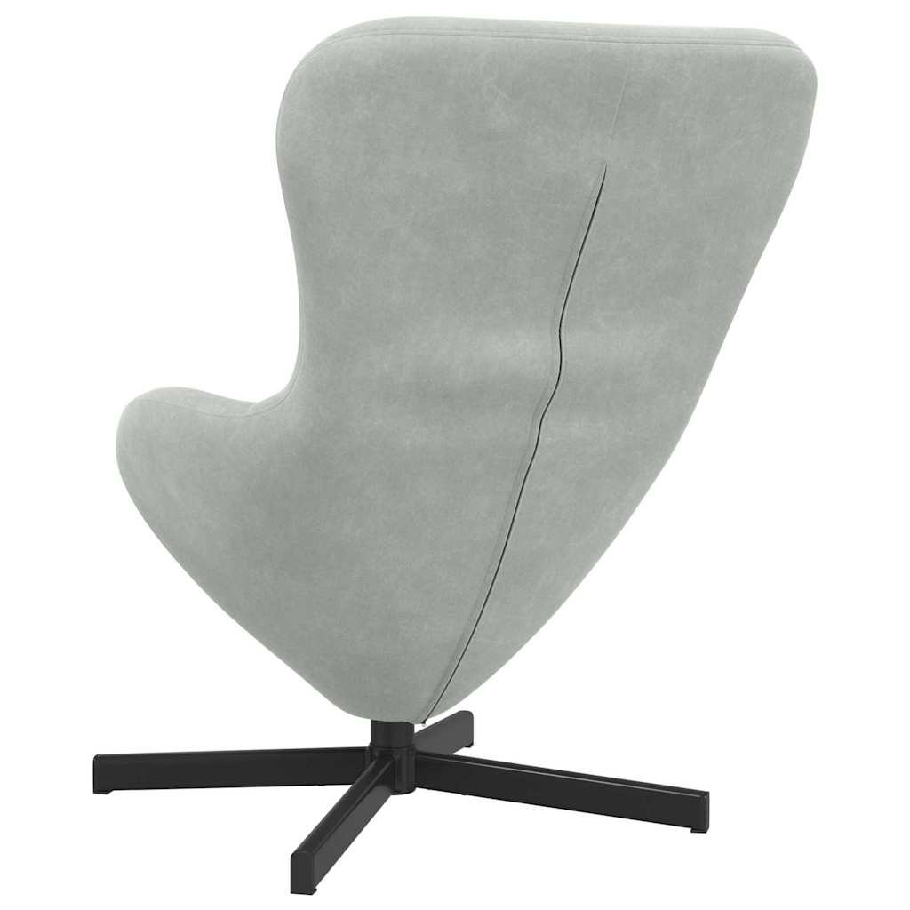 Fauteuil œuf Gris clair Velours
