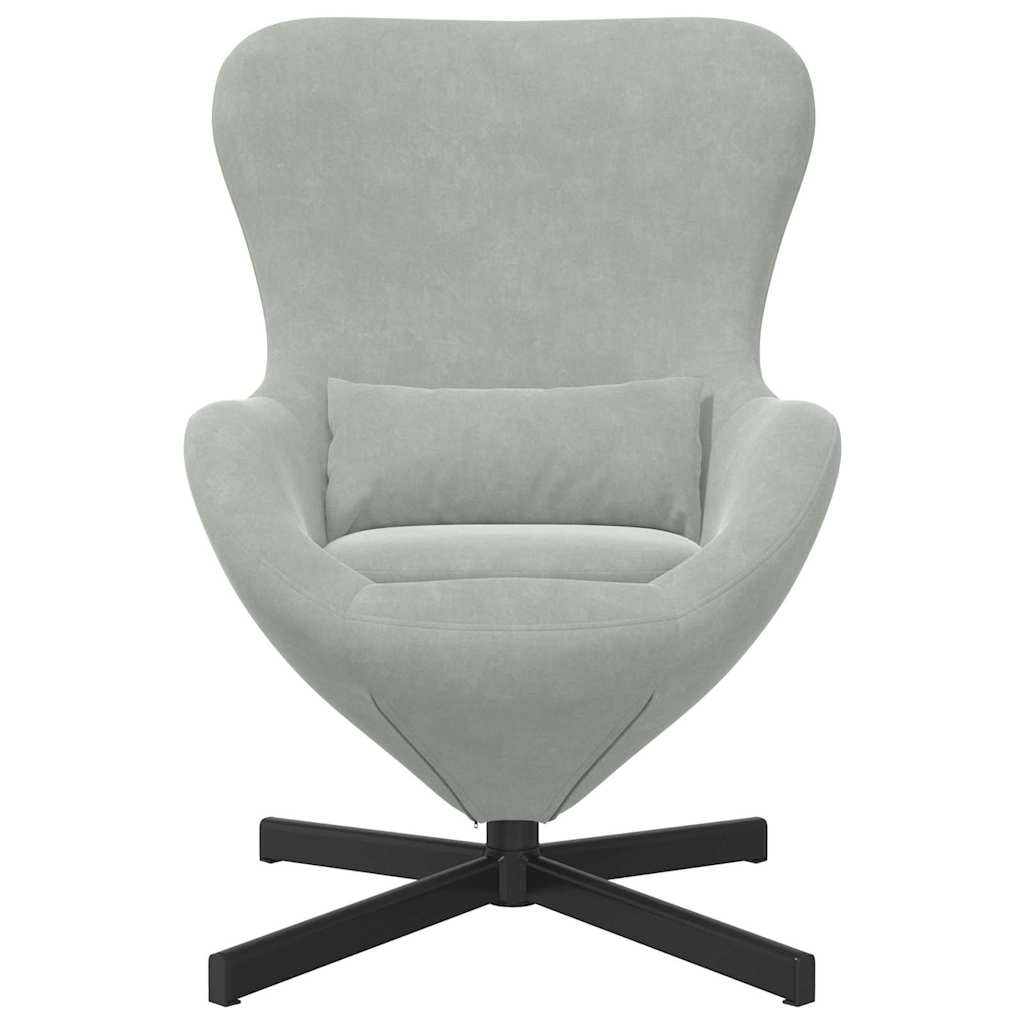 Fauteuil œuf Gris clair Velours