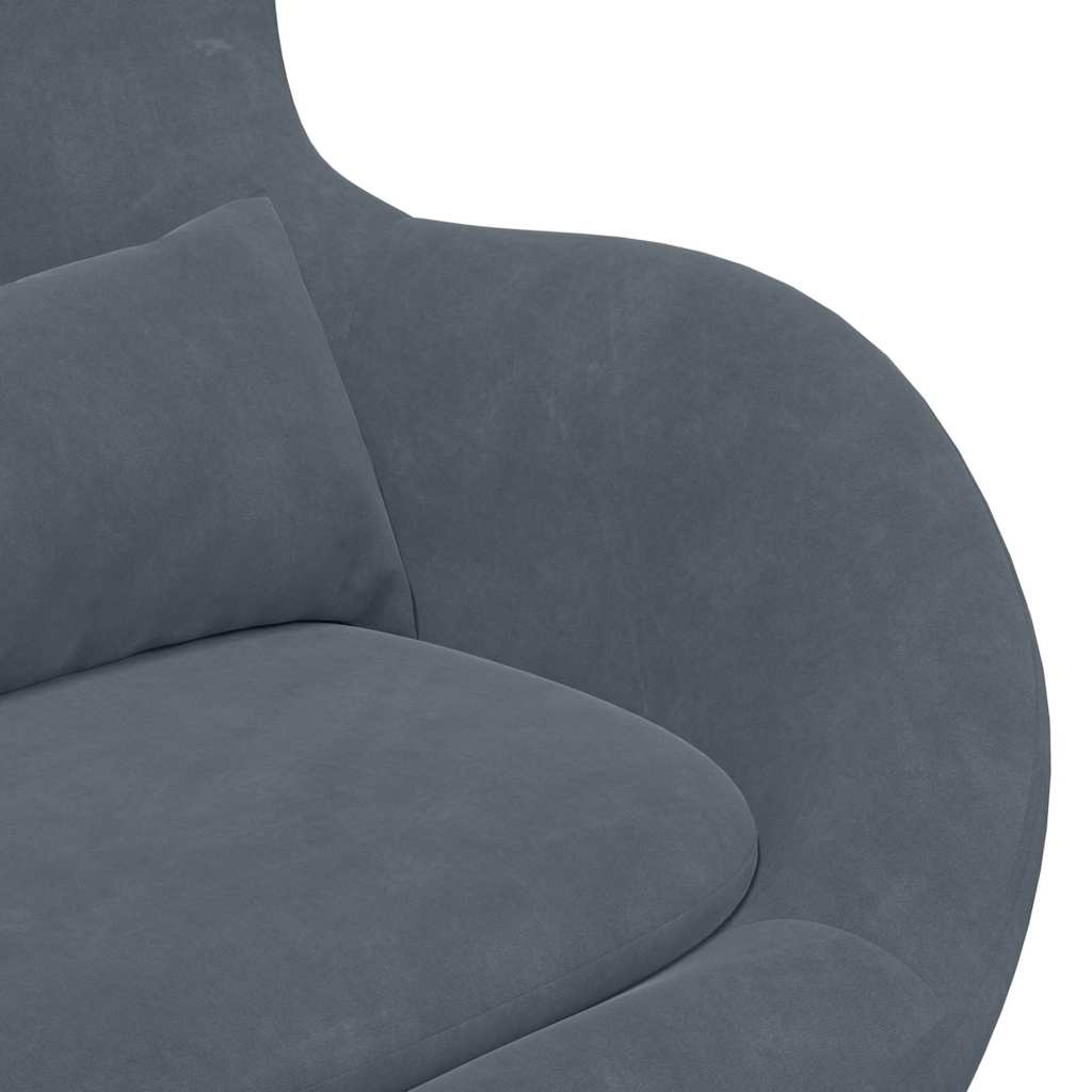 Fauteuil œuf Gris foncé Velours