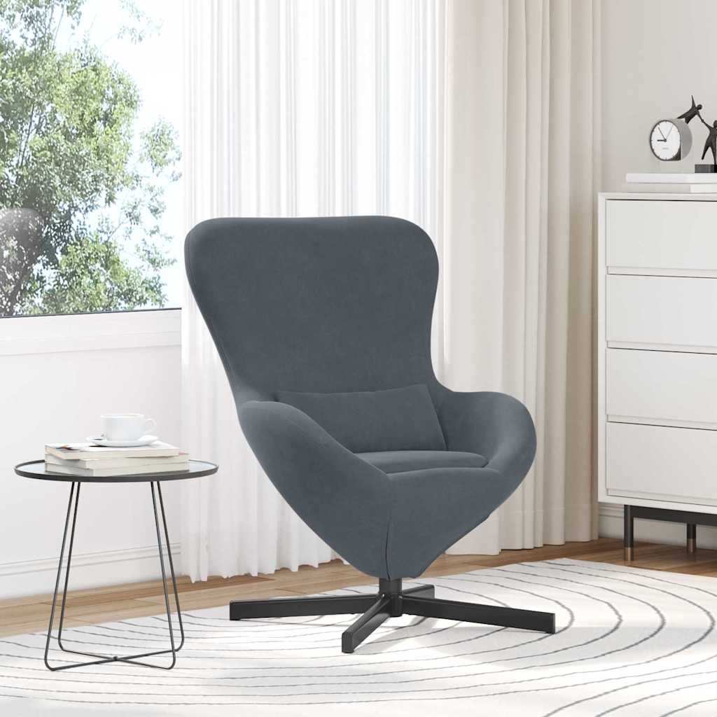 Fauteuil œuf Gris foncé Velours