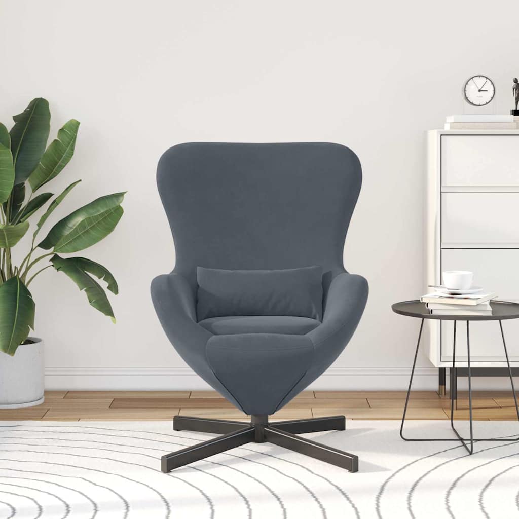 Fauteuil œuf Gris foncé Velours