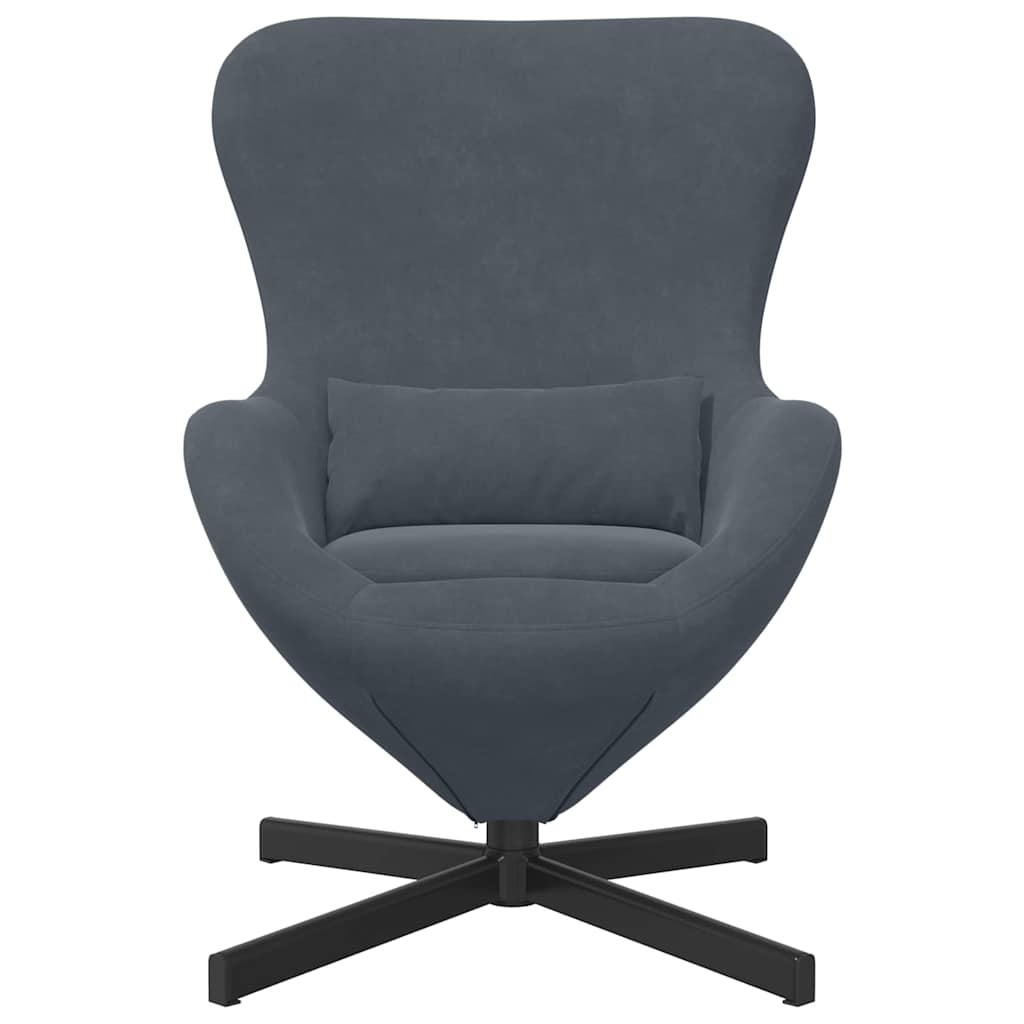 Fauteuil œuf Gris foncé Velours