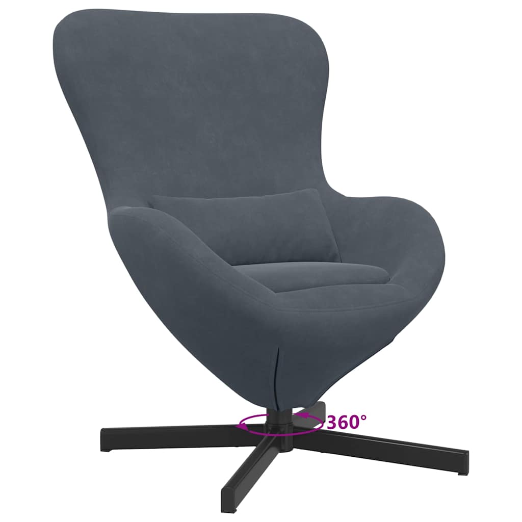 Fauteuil œuf Gris foncé Velours