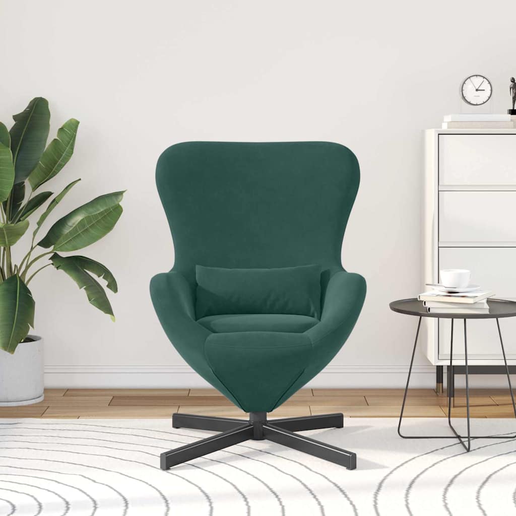 Fauteuil œuf Vert foncé Velours