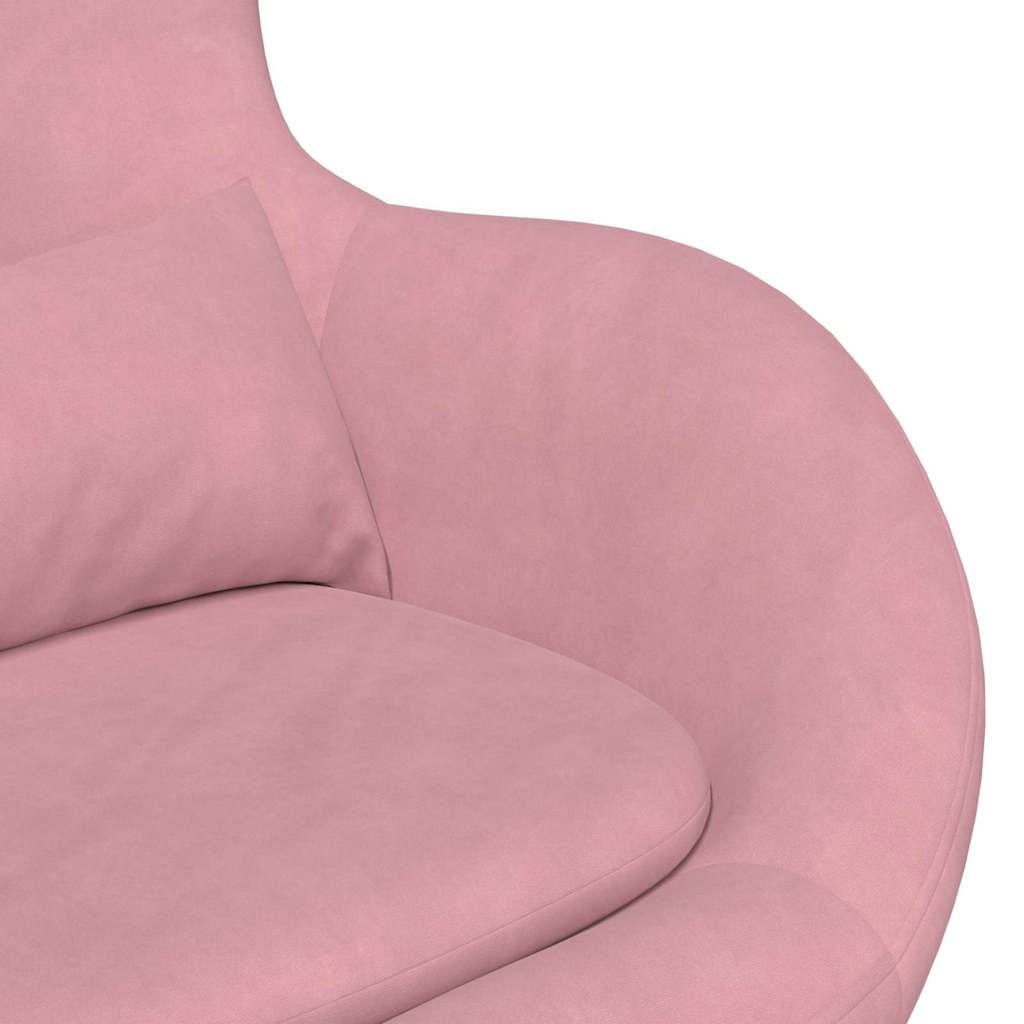 Fauteuil œuf Rose Velours