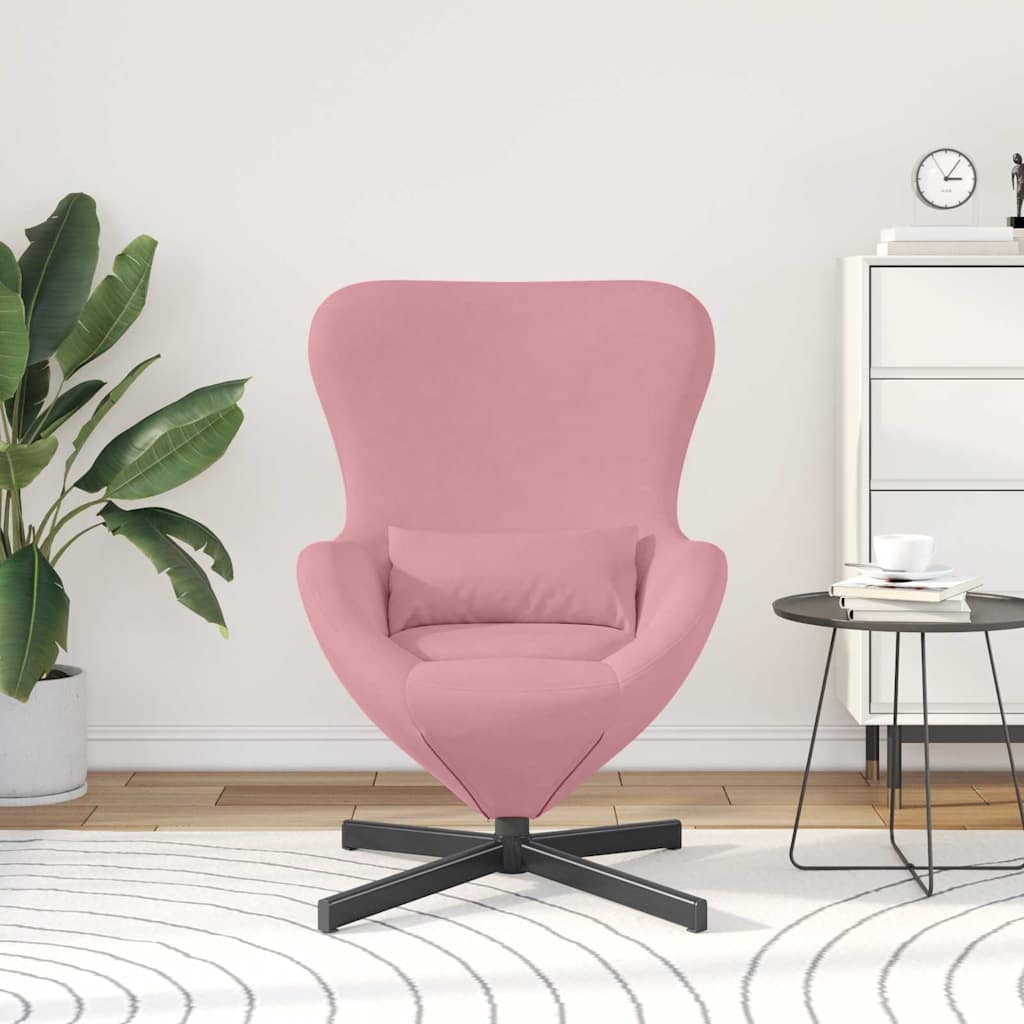 Fauteuil œuf Rose Velours