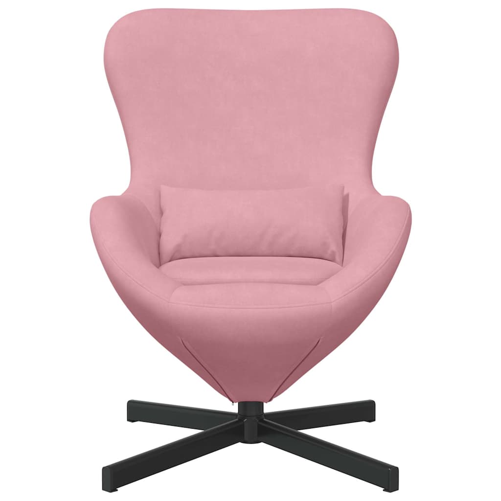 Fauteuil œuf Rose Velours