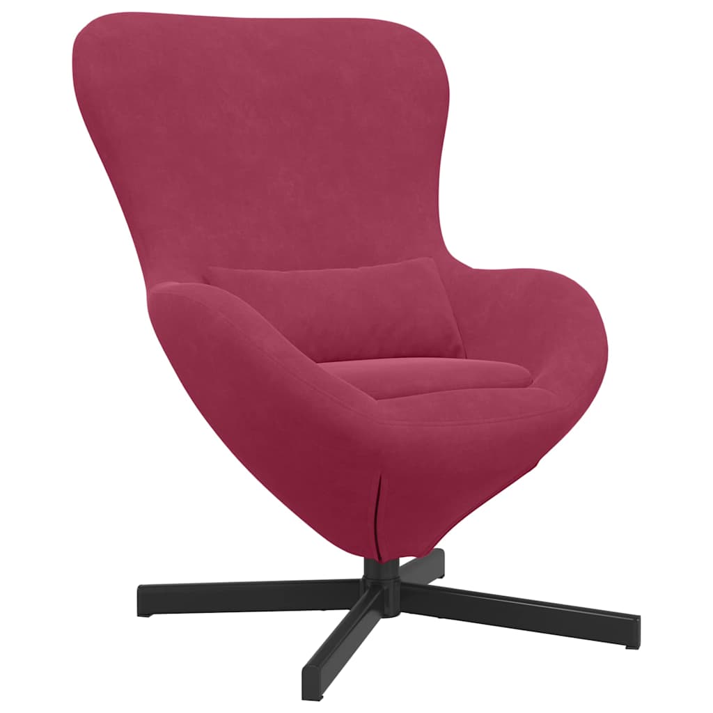 Fauteuil œuf Rouge bordeaux Velours