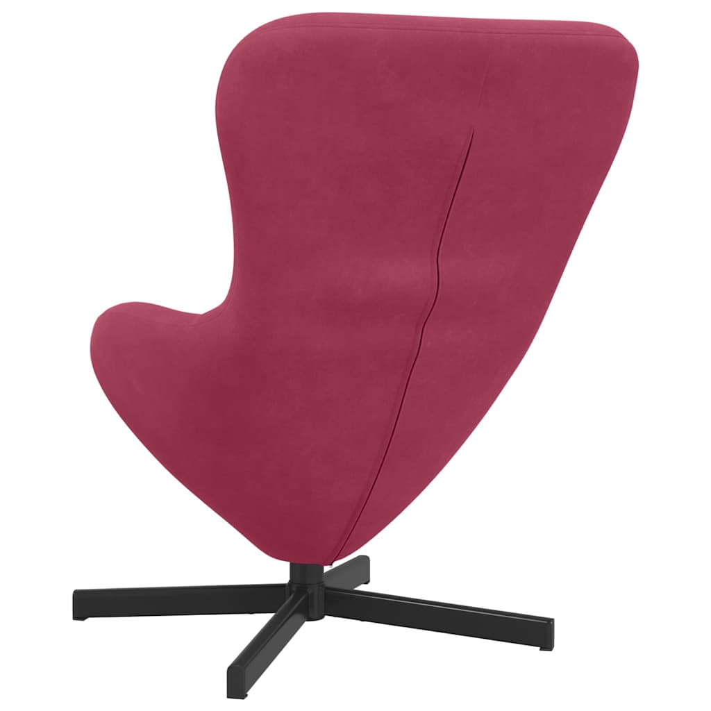 Fauteuil œuf Rouge bordeaux Velours