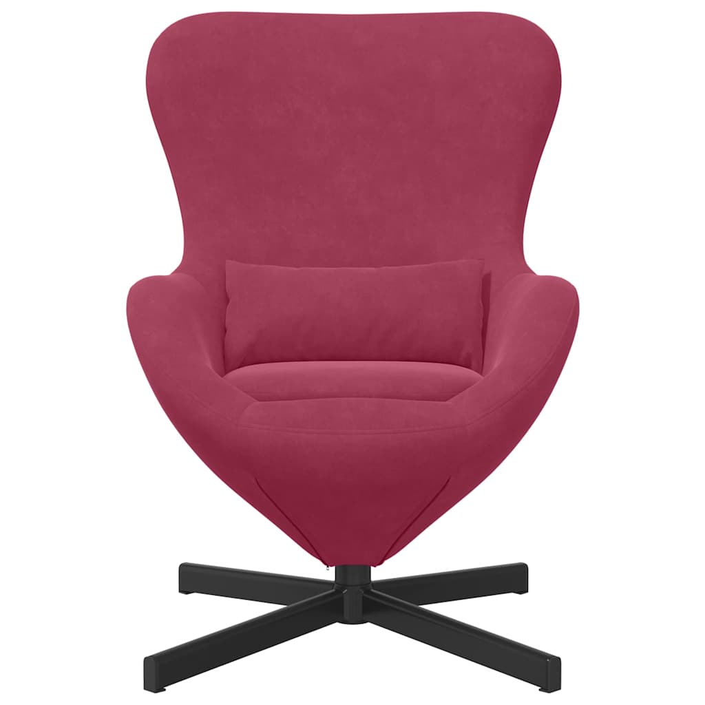 Fauteuil œuf Rouge bordeaux Velours