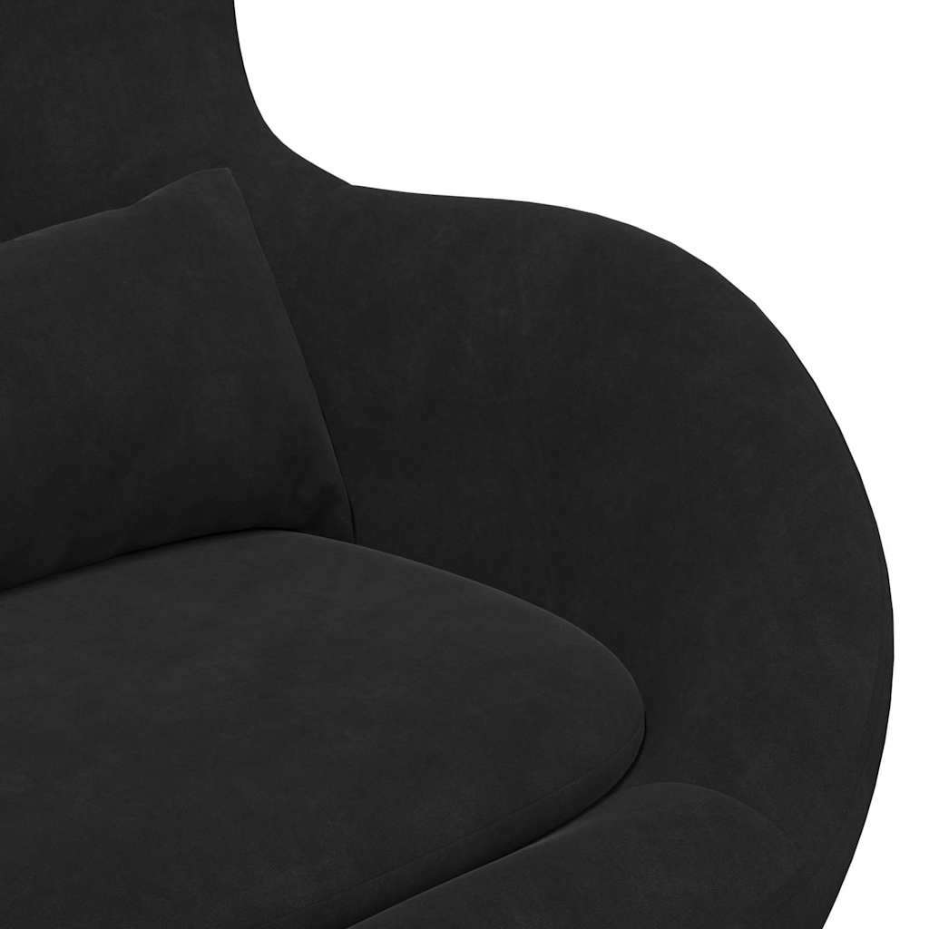 Fauteuil œuf Noir Velours