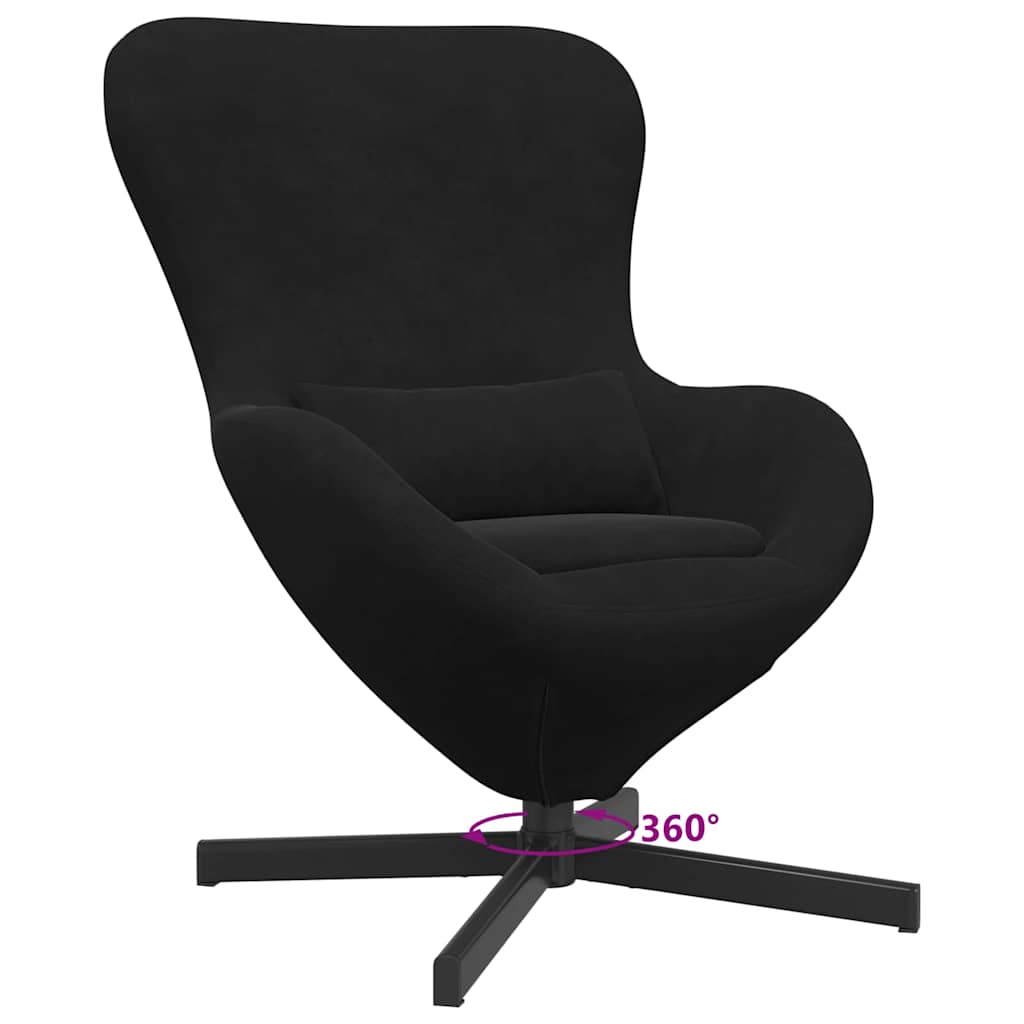 Fauteuil œuf Noir Velours
