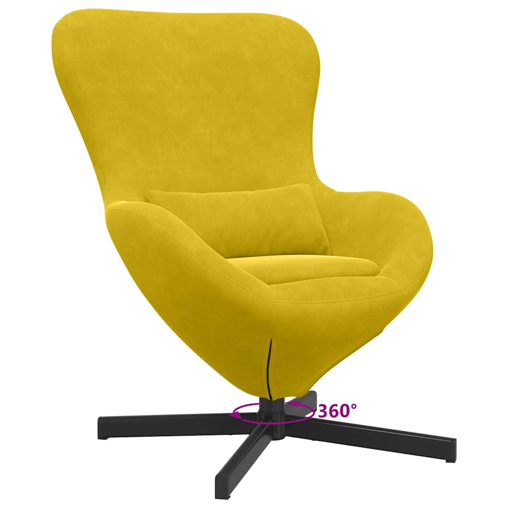 Fauteuil œuf Jaune Velours